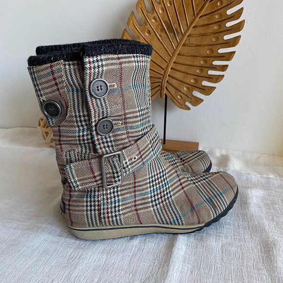 Sorelia Earhart 2011-12 Plaid Mid-Calf Boots Sz 8.5 - Picture 3 of 14